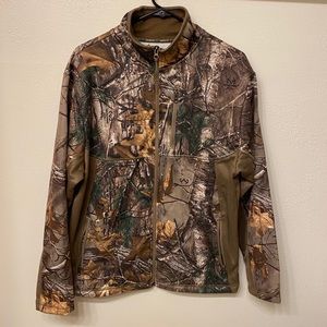 Real tree camo fleece zip up jacket
